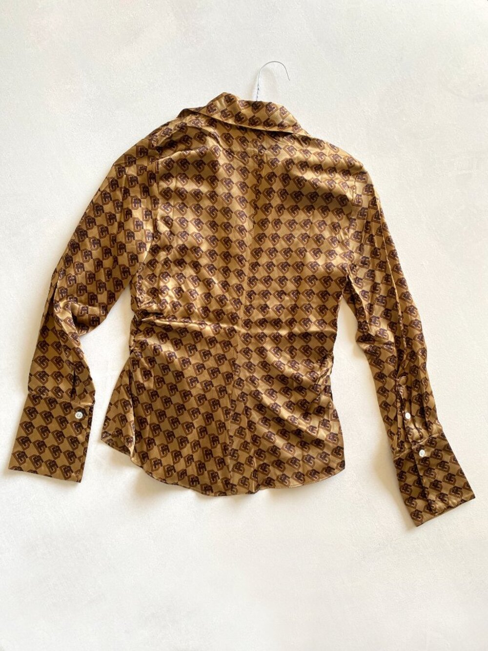 Banana Republic 100% Silk Monogram Print Blouse Size XS Shirt NWOT - Picture 5 of 9